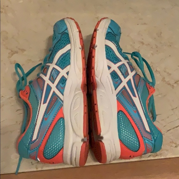 ASICS gel contend 2 aqua & coral sneakers size 7.5 - Picture 5 of 8